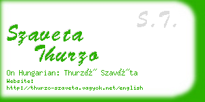 szaveta thurzo business card